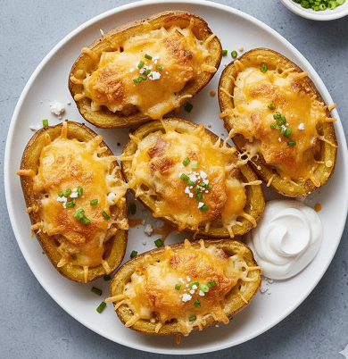 5 Pcs Loaded Potato Skins With Melted Cheese 
